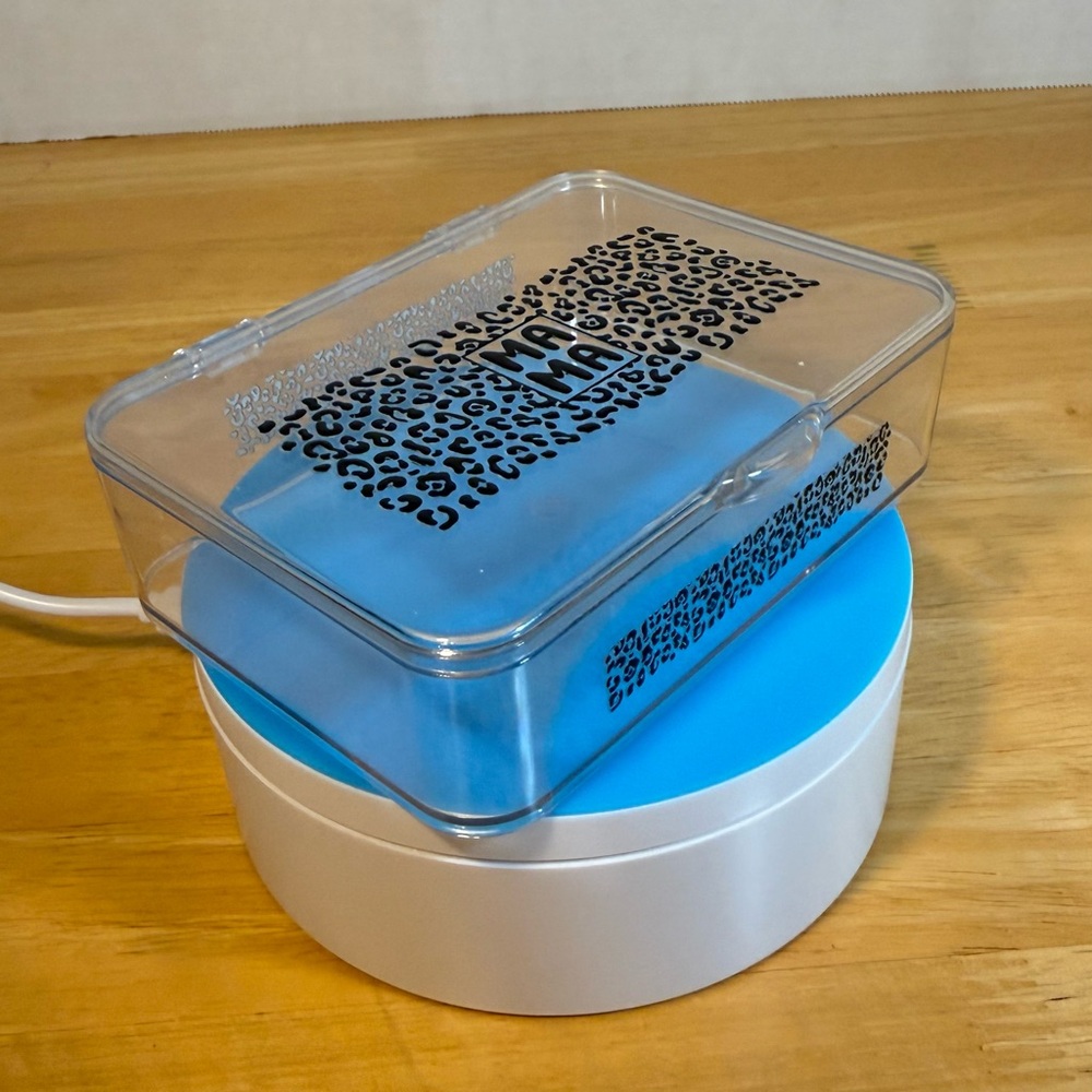Hinge Transparent and Blue Organizer Box